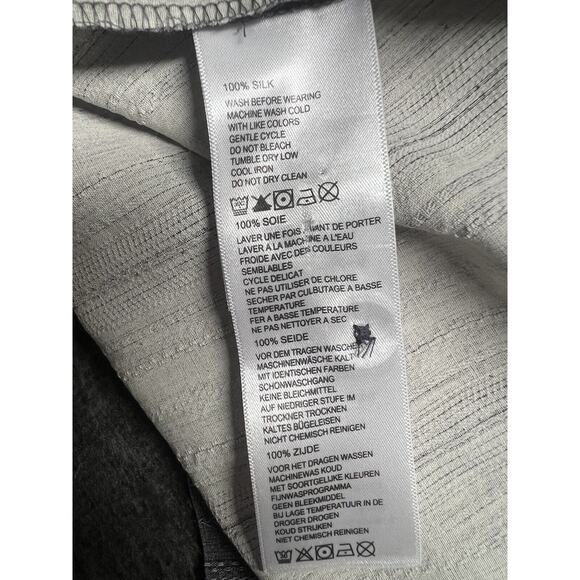 Tommy Bahama Silk Shirt Mens Large Gray Short Sleeve Button Down Casual Hawaiian - Picture 4 of 9